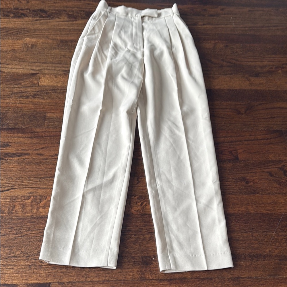 Pixie Market Cream pleated trouser pants in size XS